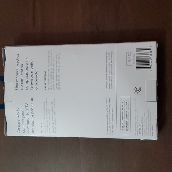 Insignia Display Port to HDMI Adapter 4K HD 6 Foot Cord New Open Box - Picture 2 of 4